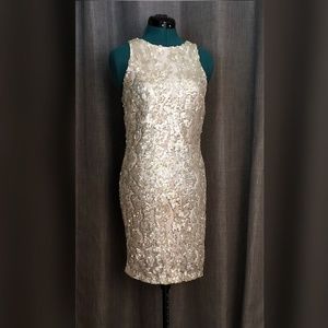 Cache silver sequin mini dress size 6